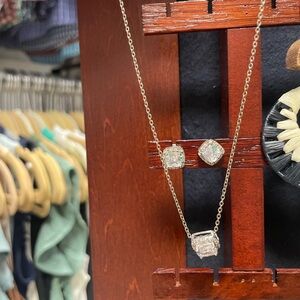 Premier Designs Silver Necklace with Clear Accents